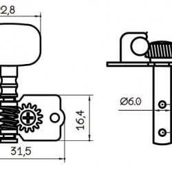 Parts Planet Meccaniche 3+3 perno in metallo due fori Nickel Parts Planet Meccaniche 3+3 perno in metallo due fori Nickel