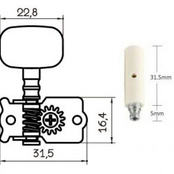 Parts Planet MHCS101NI Meccaniche 3+3 perno in plastica - Nickel