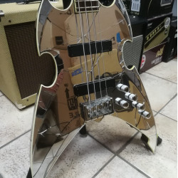 Silvertone Apocalypse Paul Stanley broken mirror bass w/case 2nd - SOLD!