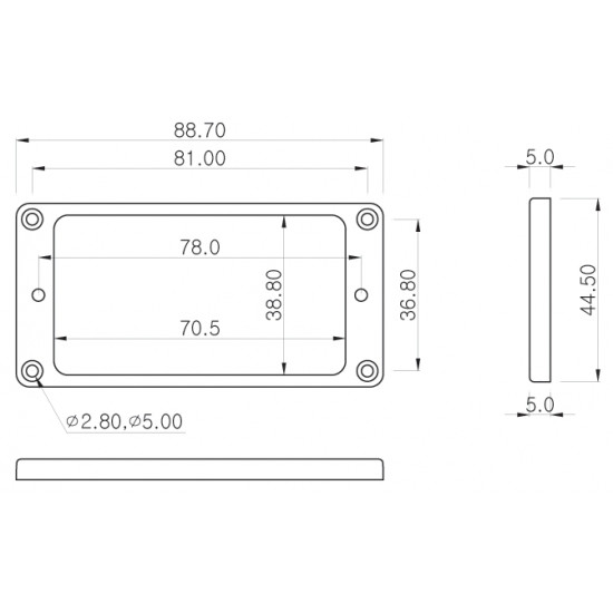 Parts Planet
 Mascherina Pick up Humbucker Nera - Ponte- Flat -