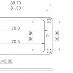 Parts Planet MT10 F CR - Mascherina Flat in plastica per pick up Humbucker - Crema - Manico