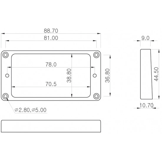 Parts Planet MT20RBLK
Mascherina Pick up Humbucker Nera - Ponte Slanted