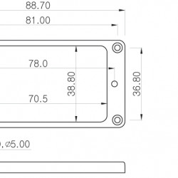 Parts Planet MT20 F BK - Mascherina Slanted in plastica per pick up Humbucker - Nera - Manico