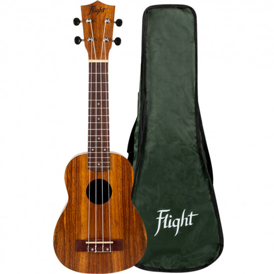 Flight NUS200 TEAK Natural Soprano Ukulele - 
con borsa