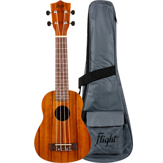 Flight NUS250 Soprano Ukulele in Acacia - con borsa