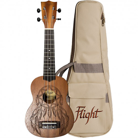 Flight NUS350DC Dreamcatcher Soprano Ukulele con Borsa