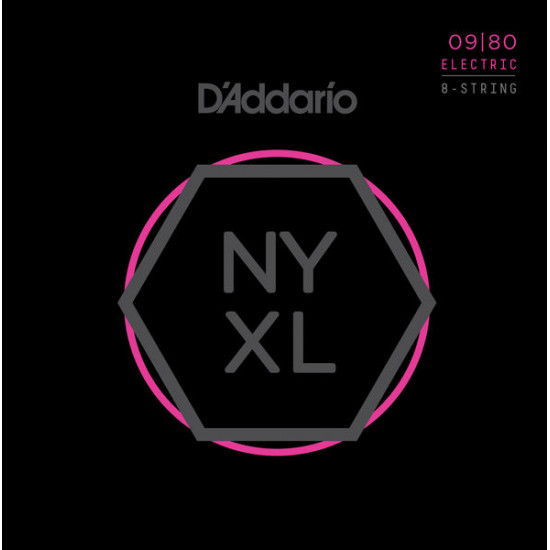 D'Addario NYXL0980 set chitarra elettrica 8 corde
