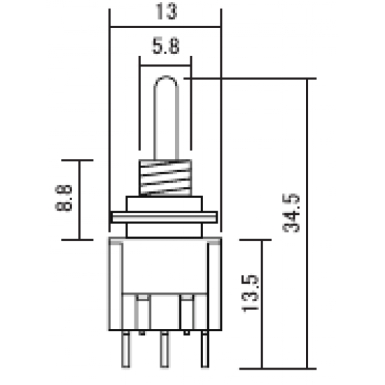 Hosco ONONONB Selettore mini 3 posiz. ON-ON-ON - Nero - Hosco ONONONB Selettore mini 3 posiz. ON-ON-ON - Nero -