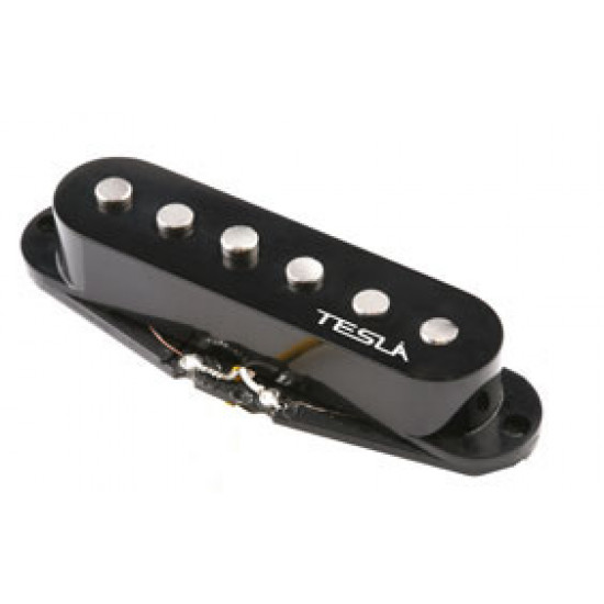 Tesla OPUSS1NBLK Hand Wound Single Coil Alnico5 per chit. elettr. - Manico - Copertura Nera - Tesla OPUSS1NBLK Hand Wound Single Coil Alnico5 per chit. elettr. - Manico - Copertura Nera -