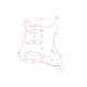 All Parts PG-0550-023 Battipenna per chitarra elettrica tipo Strato - Nero