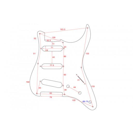 All Parts PG-0550-025 Battipenna tipo Strat® (8 fori) - Bianco 1
strato