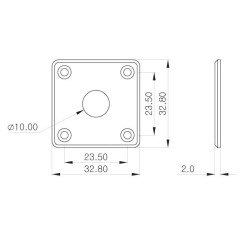 Parts Planet PLJC BK - Piastra ricevi jack per chitarra - Nera Parts Planet PLJC BK - Piastra ricevi jack per chitarra - Nera