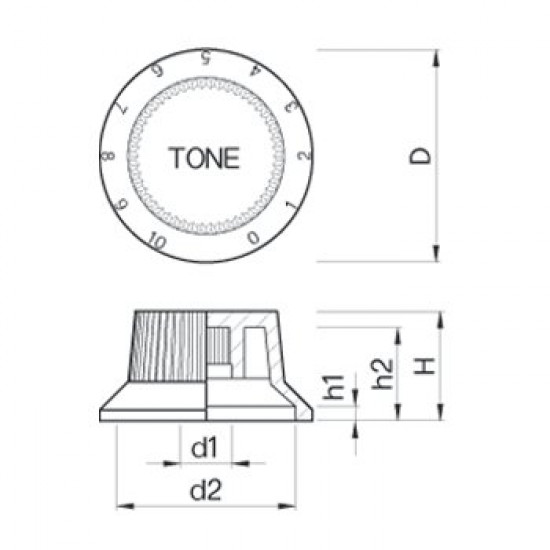 Parts Planet - Manopola in plastica per chitarra tipo Fender - Avorio