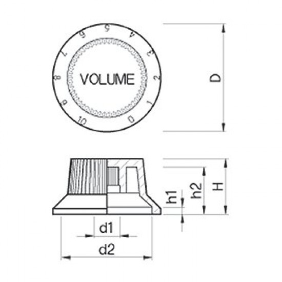 Parts Planet PSV-V-WH - Manopola VOLUME in plastica per chitarra tipo Fender - Bianca