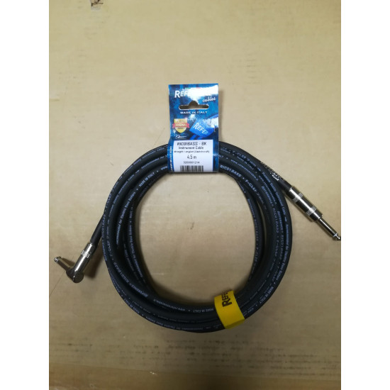 Reference RIC01BASS Black Instrument Cable Jack Jack (Angled) - 4,5 m Reference RIC01BASS Black Instrument Cable Jack Jack (Angled) - 4,5 m
