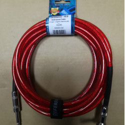 Reference RIC01BASS RED - Instrument Cable Jack Jack (Angled) - 4,5 m