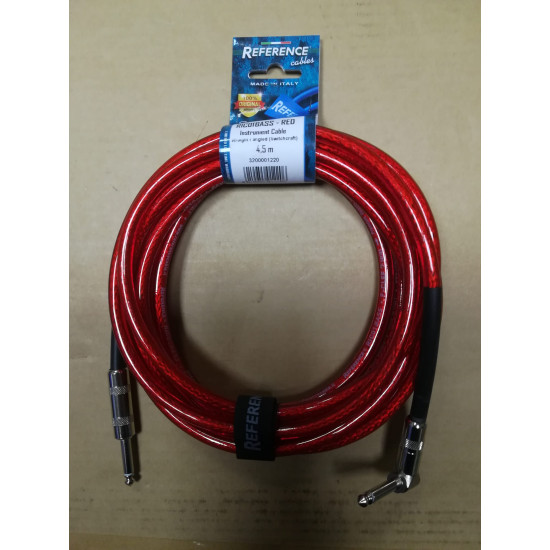 Reference RIC01BASS RED - Instrument Cable Jack Jack (Angled) - 4,5 m