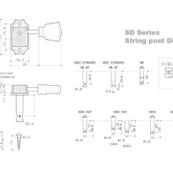 Gotoh SD90-MG Set meccaniche autobloccanti 3+3 Tulipano Nickel, foro vintage 1:15