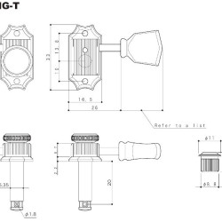 Gotoh SD90NSLMGTL3R3 Serie MG-T Set di Meccaniche Autobloccanti L3+R3 Palettina tipo Tulipano P/Loid #SL - Nickel -