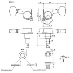 GOTOH SG381-07-CK-L6 SET  MECCANICHE CHITARRA ELETTRICA L6 COSMO-BLACK GOTOH SG381-07-CK-L6 SET  MECCANICHE CHITARRA ELETTRICA L6 COSMO-BLACK