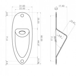 Parts Planet SJC DX CR - Piastra ricevi Jack per chitarra tipo Strato - Cromata Parts Planet SJC DX CR - Piastra ricevi Jack per chitarra tipo Strato - Cromata