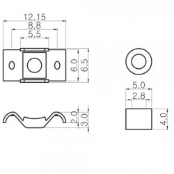 Parts Planet - Set abbassacorde per chitarra elettrica tipo Strato - Cromati Parts Planet - Set abbassacorde per chitarra elettrica tipo Strato - Cromati