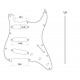 Parts Planet ST62 PWH Battipenna per chitarra elettrica tipo Strato - Madreperla Bianco