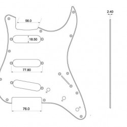 Parts Planet ST62WBW Battipenna tipo Strato S-S-S - 3 strati B/N/B Parts Planet ST62WBW Battipenna tipo Strato S-S-S - 3 strati B/N/B