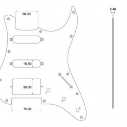 Parts Planet  Battipenna per chitarra elettrica tipo Strato HSS - Bianco
