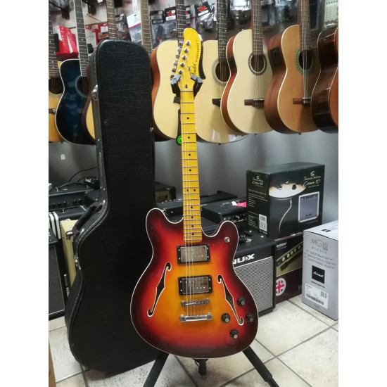 Fender Modern Player Starcaster Aged Cherry Burst 2nd w/Case - SOLD!