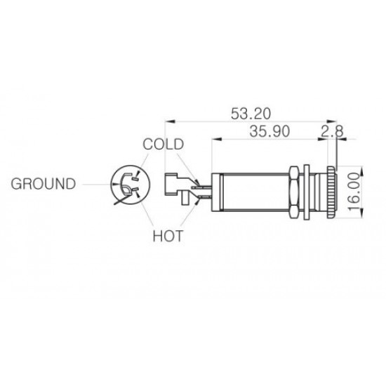 Parts Planet T3 CR Presa jack a cilindro - Cromata