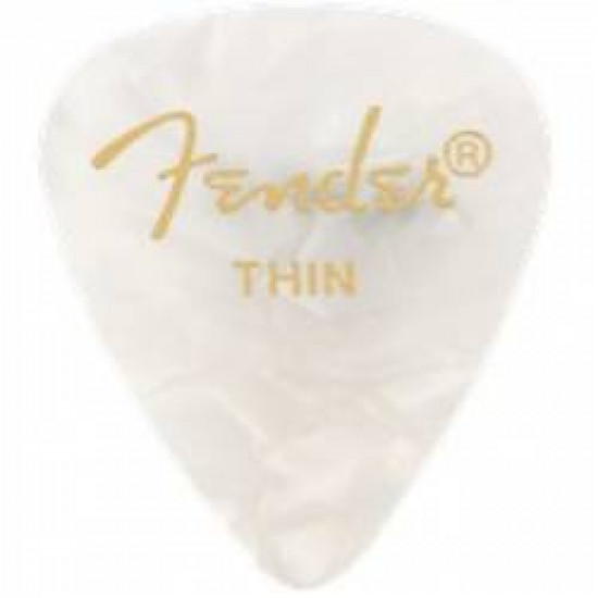 FENDER 351 SHAPE PREMIUM PICK THIN WHITE MOTO