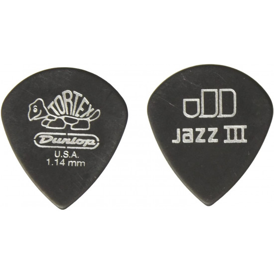 Dunlop 482 Tortex Pitch Black Jazz III Pick 1.0 mm