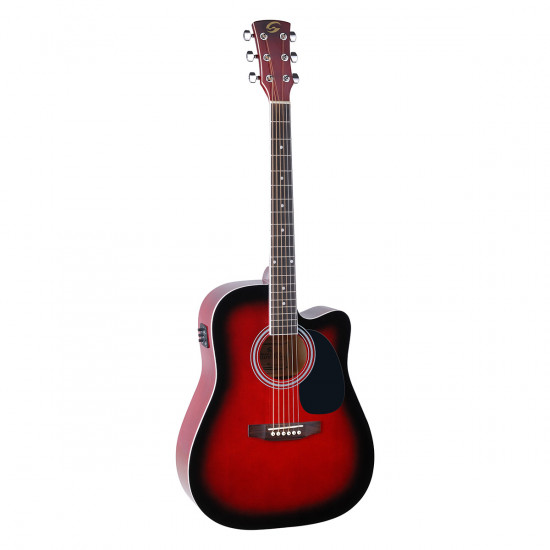 SOUNDSATION YELLOWSTONE-DNCE-RDS CHITARRA ACUSTICA elettrificata Red Burst